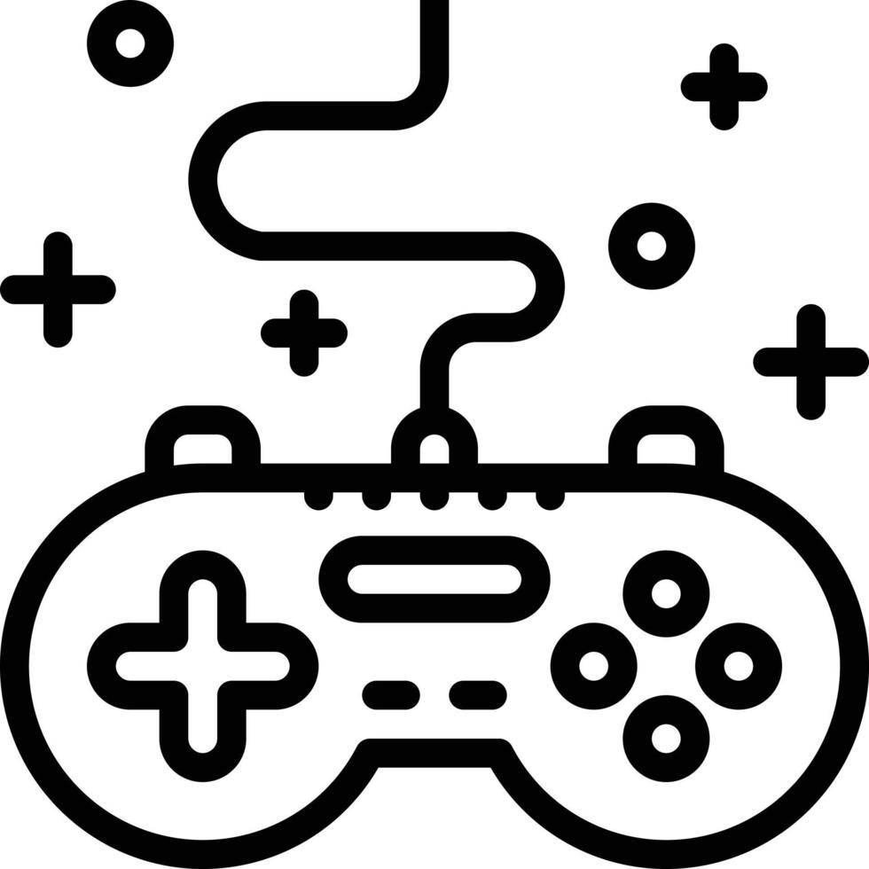 gamepad spel controleur Speel vermaak - schets icoon vector