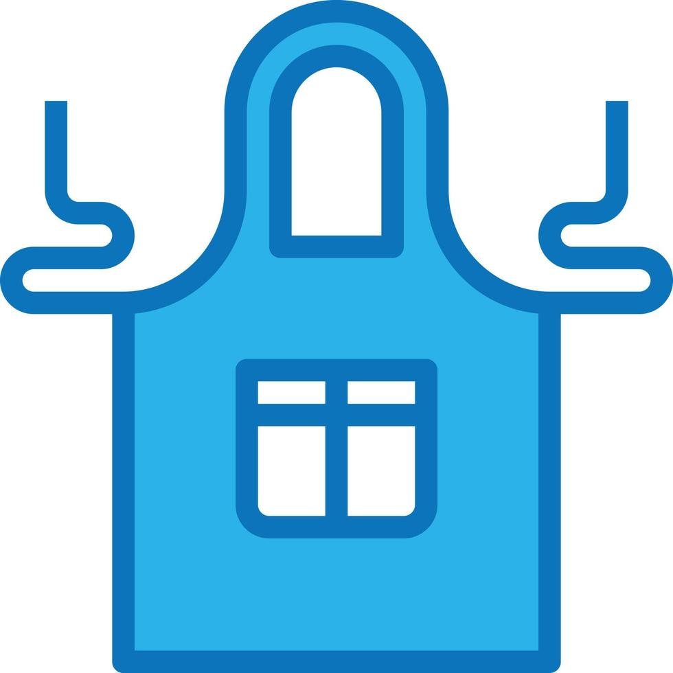 schort kleren zak beschermen keuken - blauw icoon vector