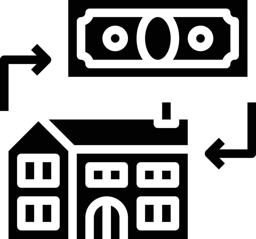 herfinanciering hypotheek echt landgoed investering - solide icoon vector