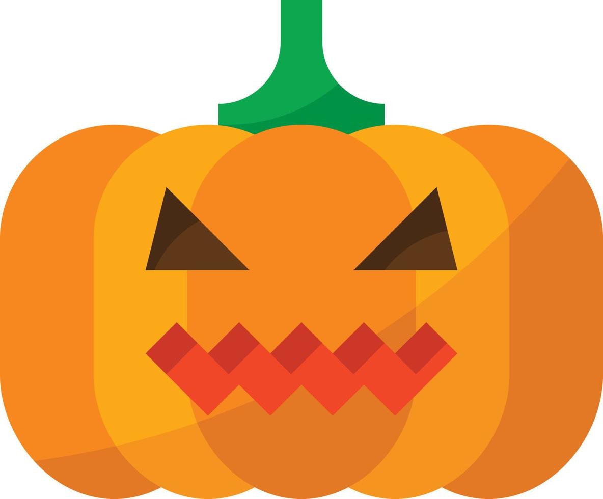 pompoen hoofd verlichting decoratie halloween - vlak icoon vector