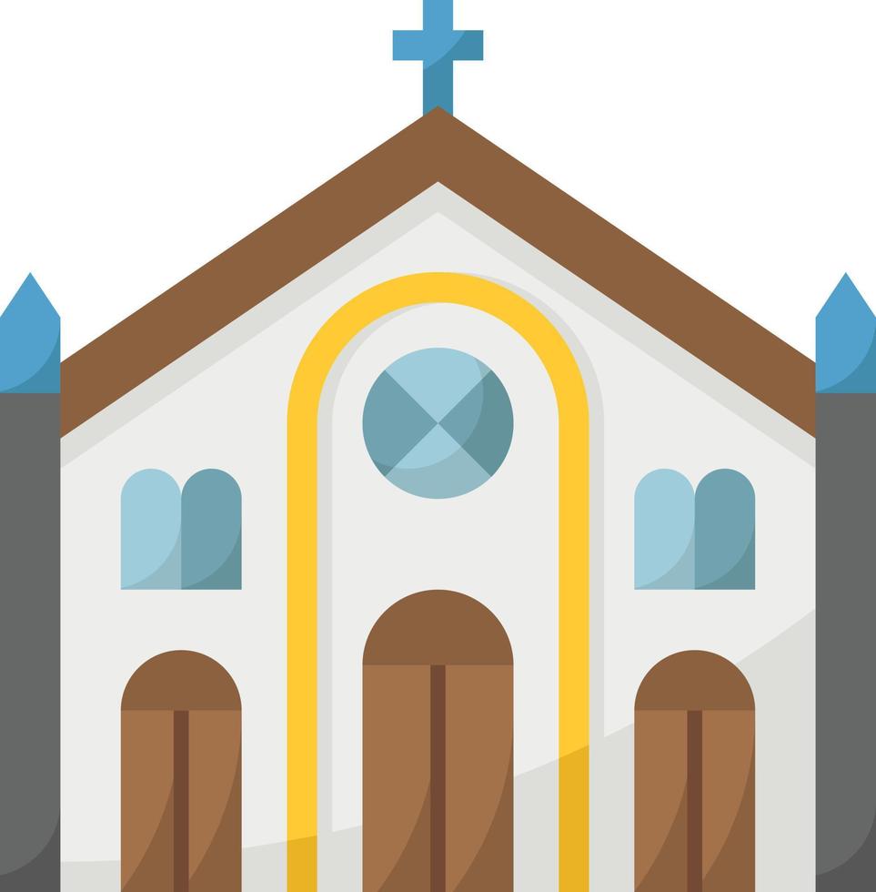 kerk religieus Christus bidden gebouw - vlak icoon vector