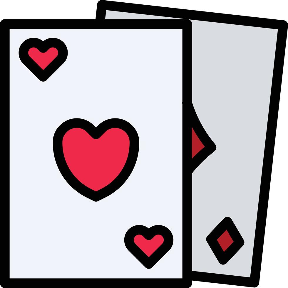 kaarten casino het gokken poker - gevulde schets icoon vector