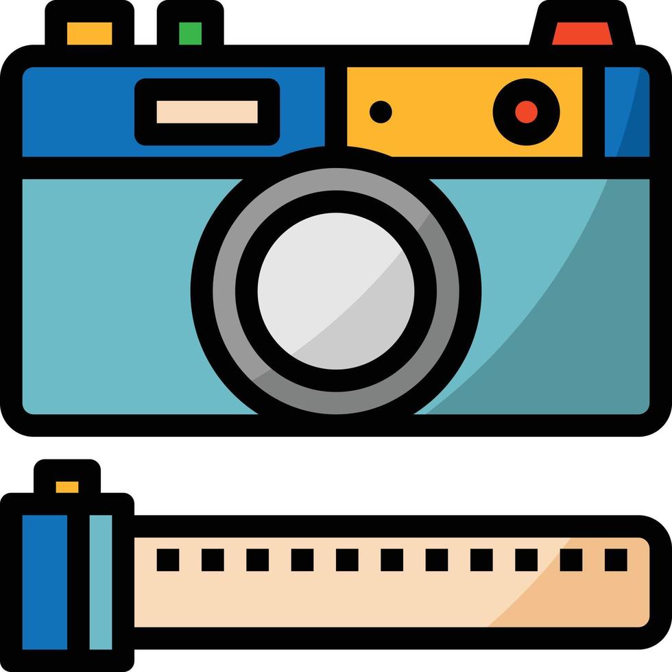 camera foto film afbeelding creatief - gevulde schets icoon vector