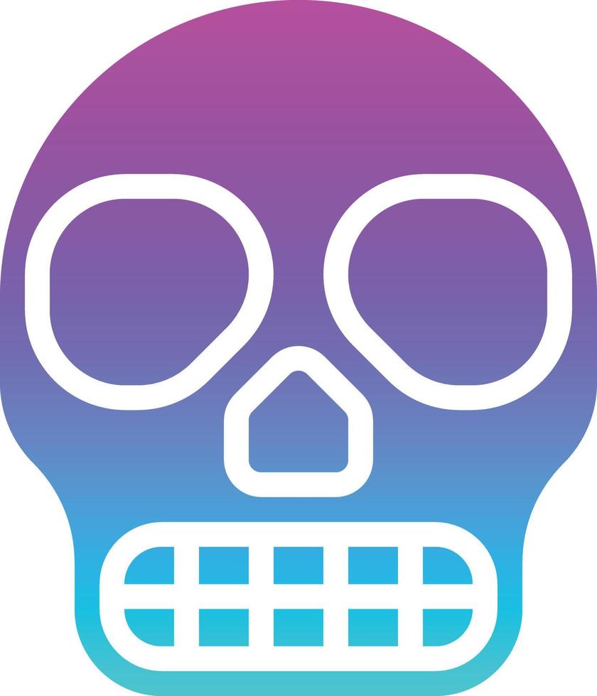 schedel skelet bot hoofd halloween - solide helling icoon vector