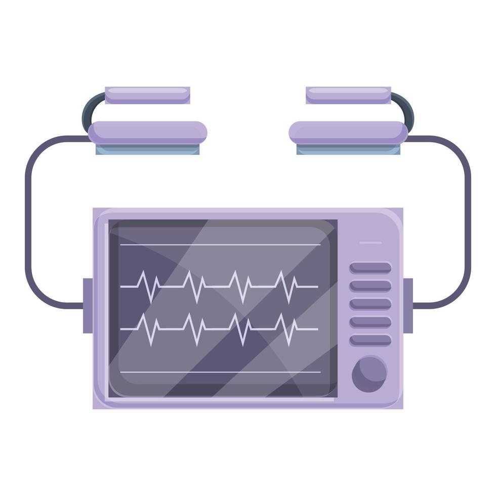 portable defibrillator icoon, tekenfilm stijl vector