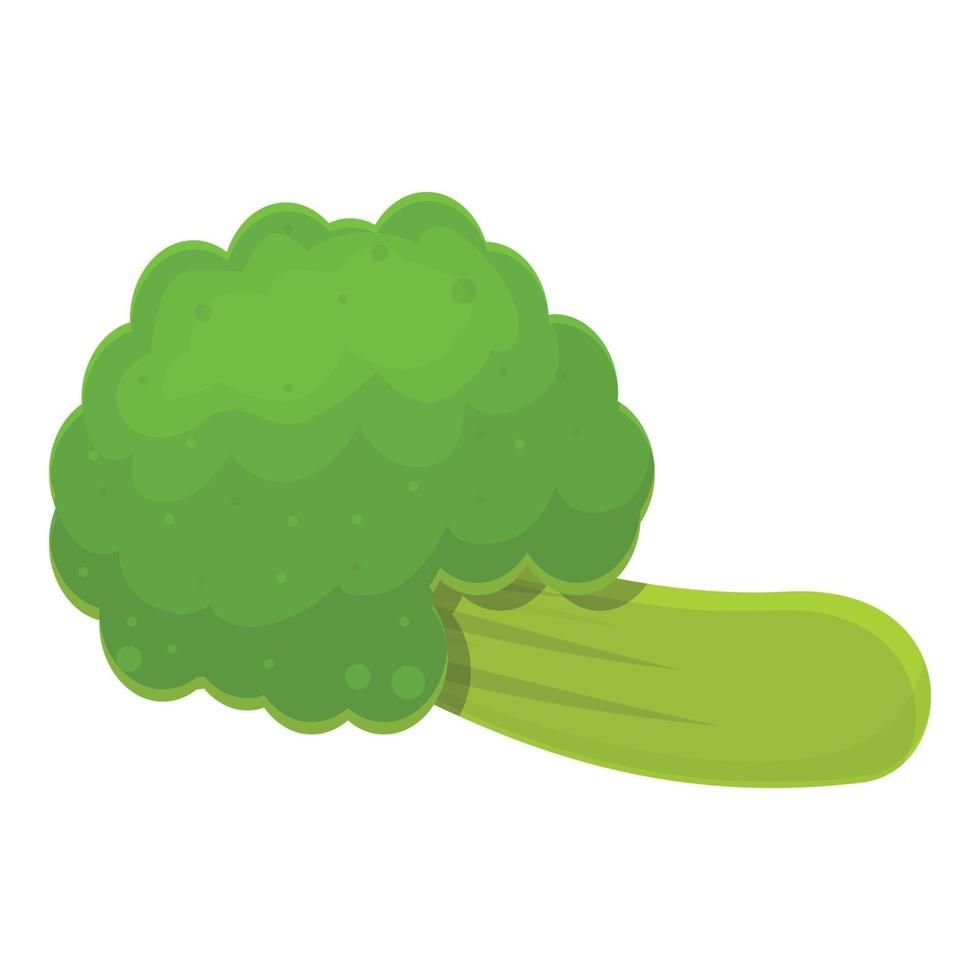 eetpatroon broccoli icoon, tekenfilm stijl vector