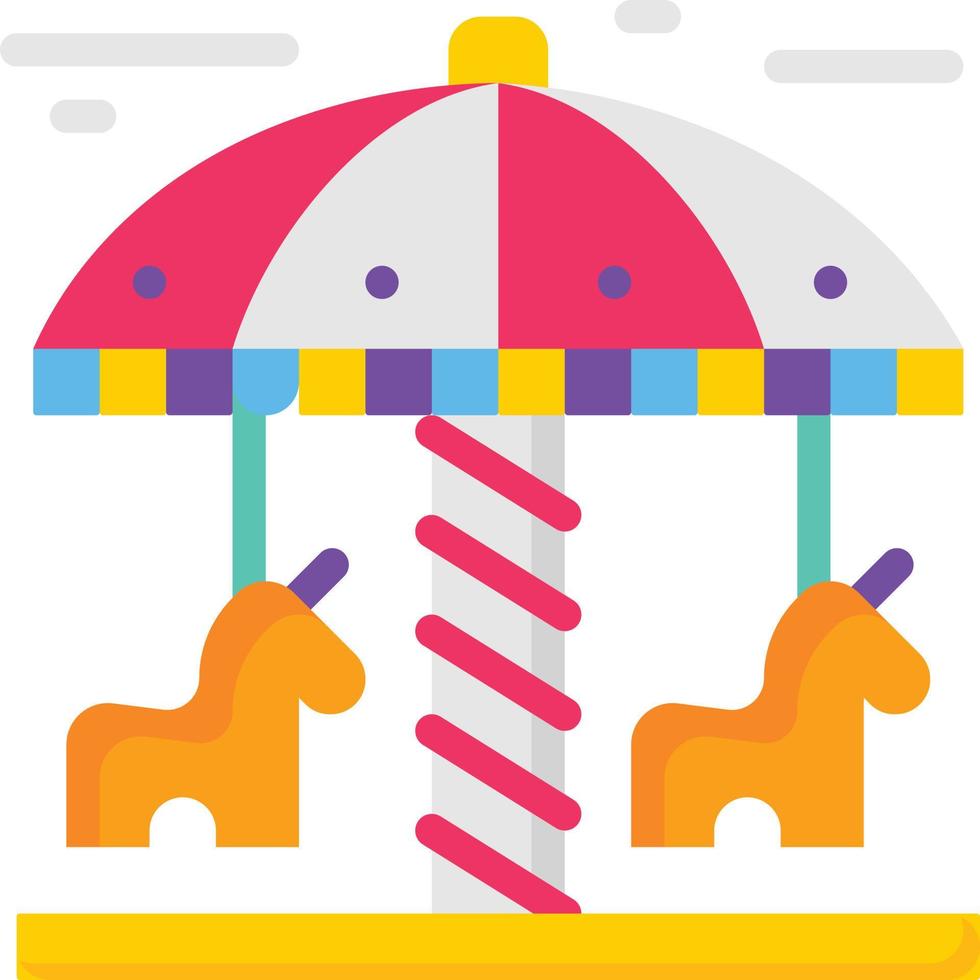 carrousel kind speelgoed- park vermaak - vlak icoon vector