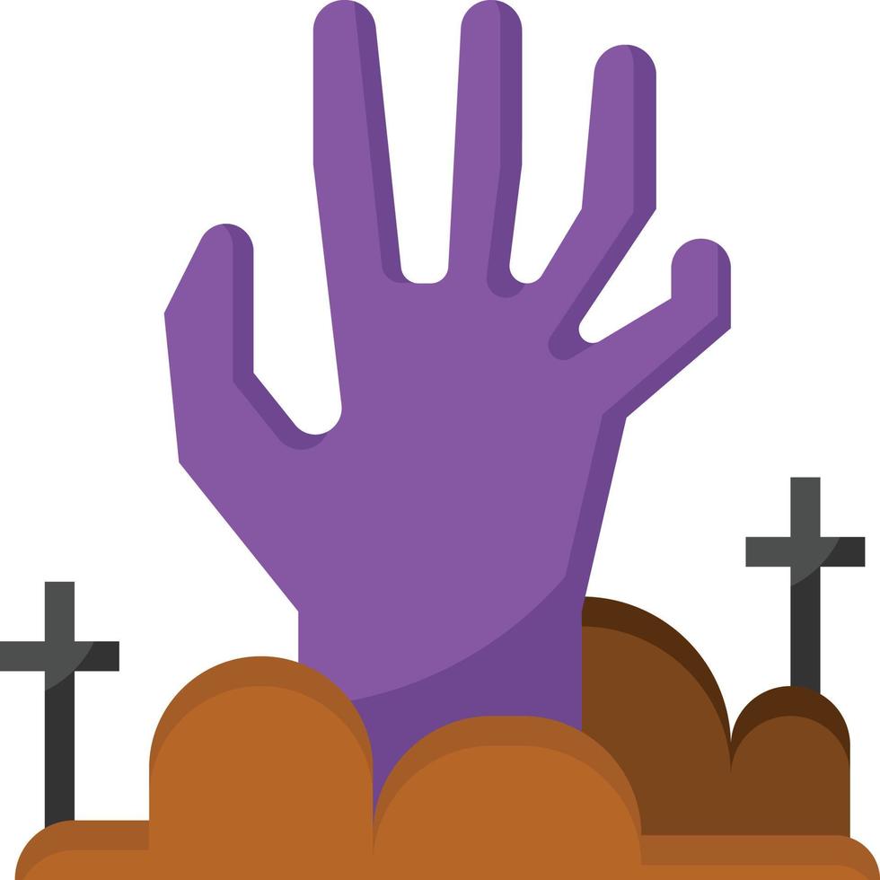 hand- geest zombie lijk halloween - vlak icoon vector