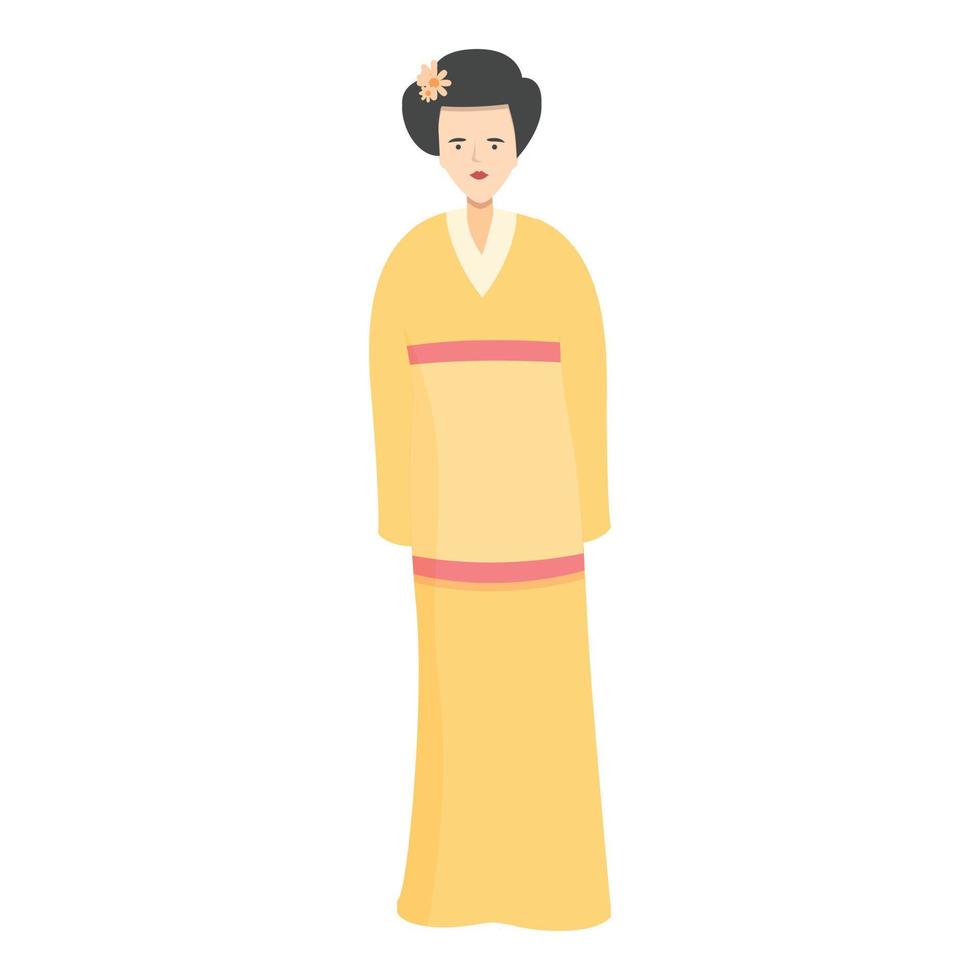 vrouw geisha icoon tekenfilm vector. Japan meisje vector