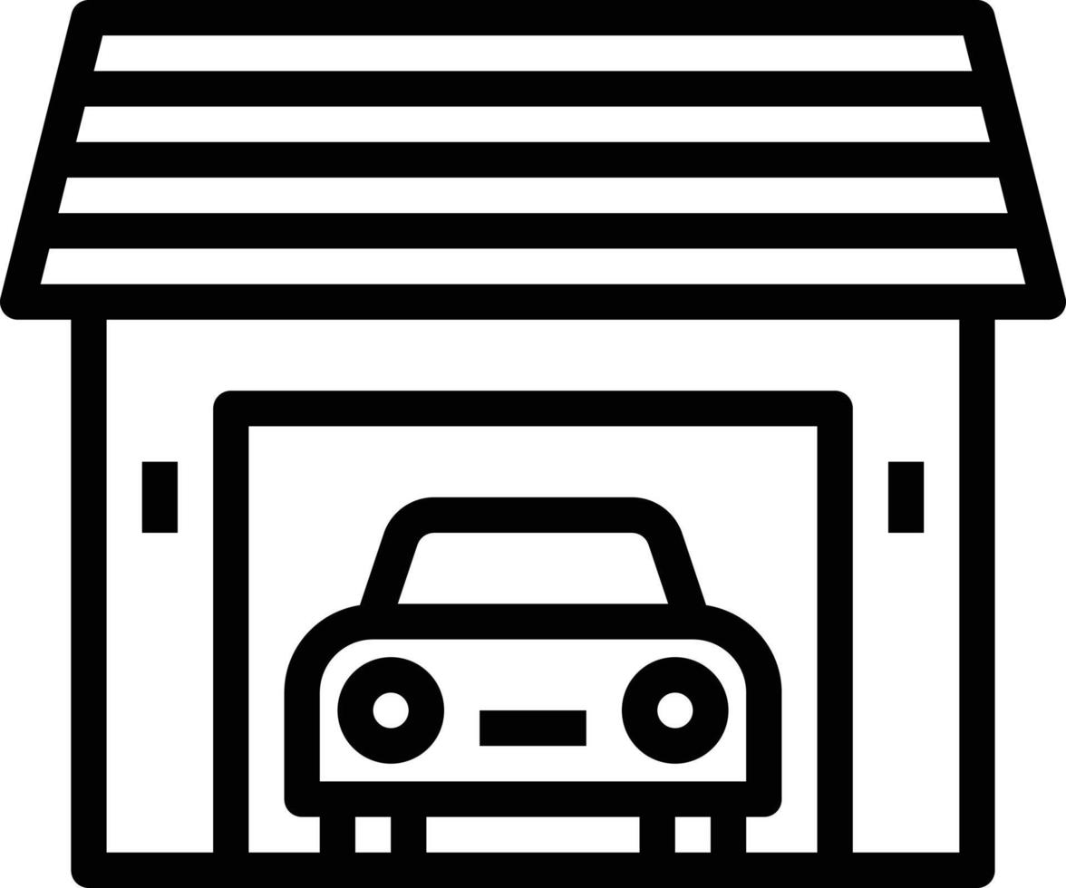 garage auto park huis gebouw - schets icoon vector