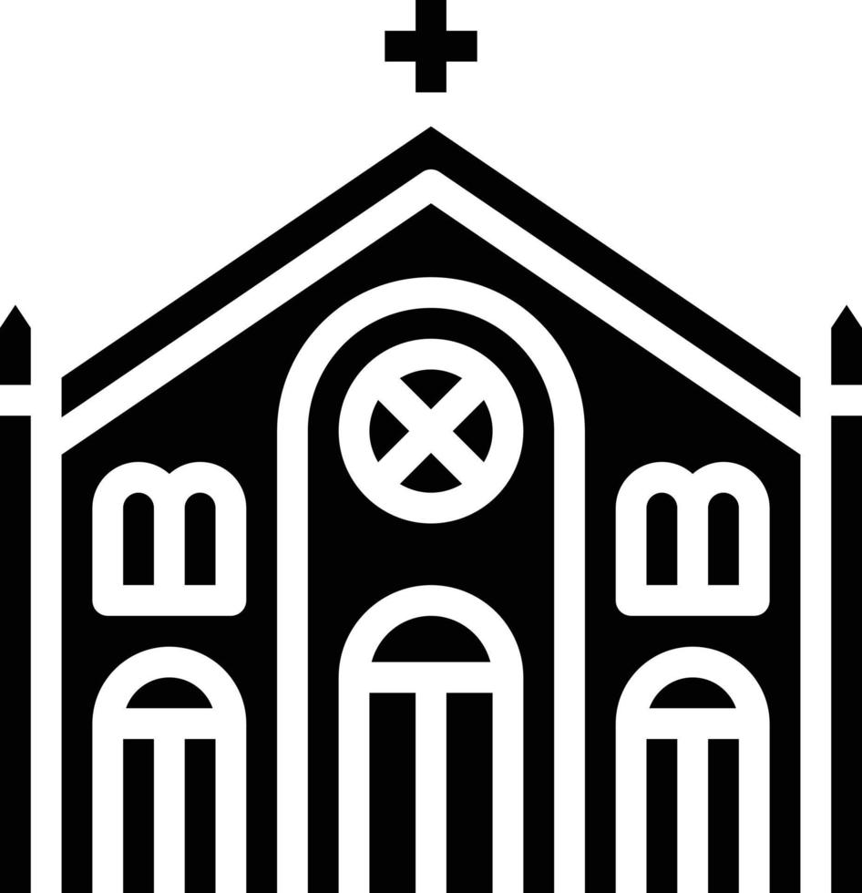 kerk religieus Christus bidden gebouw - solide icoon vector