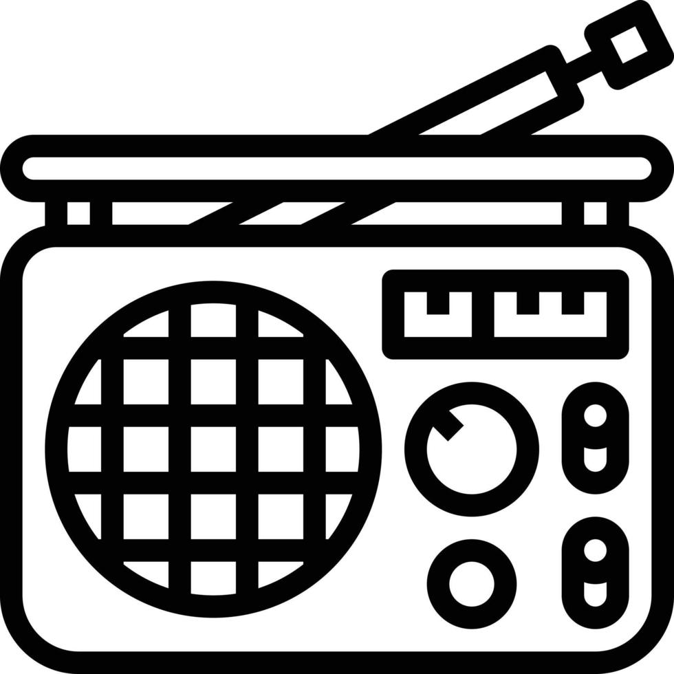 radio muziek- musical instrument - schets icoon vector