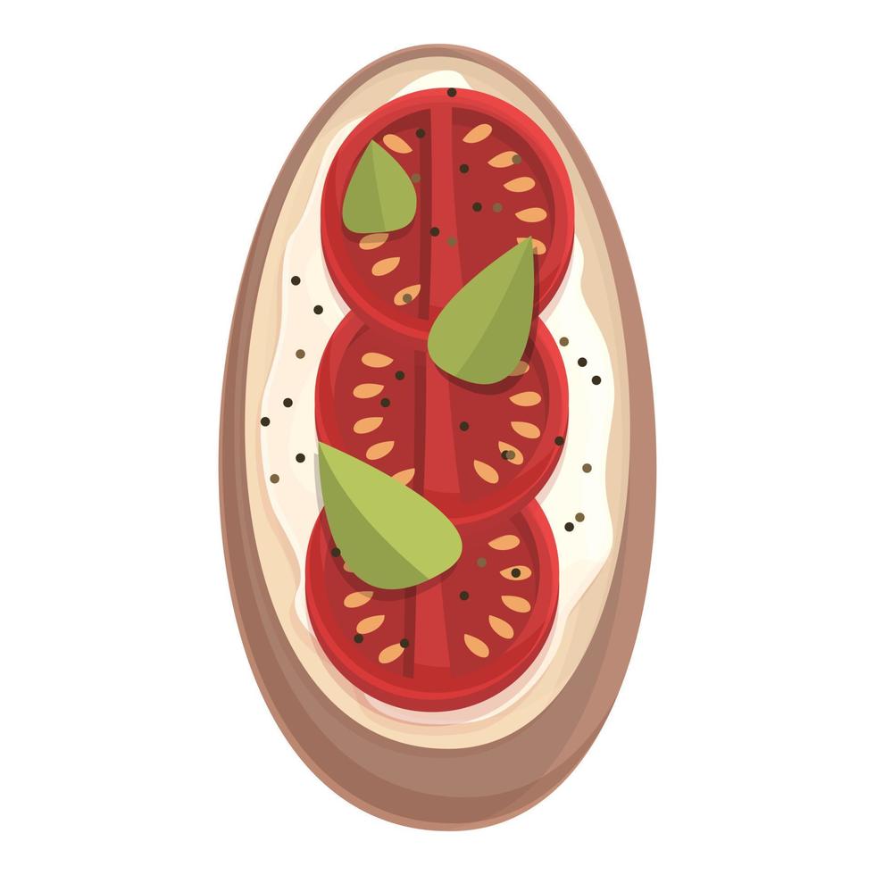 tomaat bruschetta icoon tekenfilm vector. recept Italiaans vector