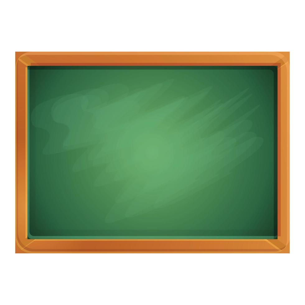groen houten schoolbord icoon, tekenfilm stijl vector