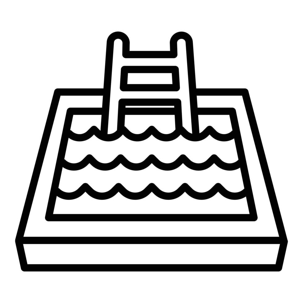 binnen- zwembad icoon, schets stijl vector