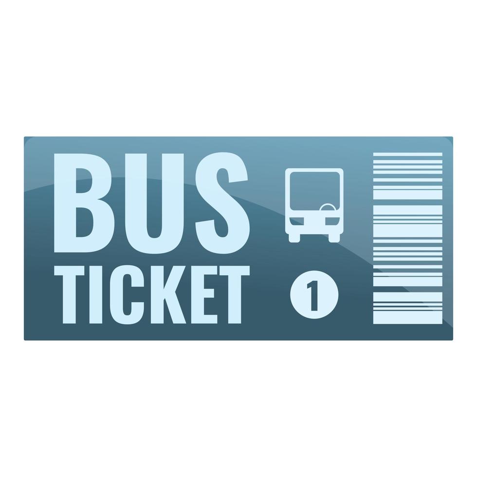 bus ticket kaart icoon, tekenfilm stijl vector