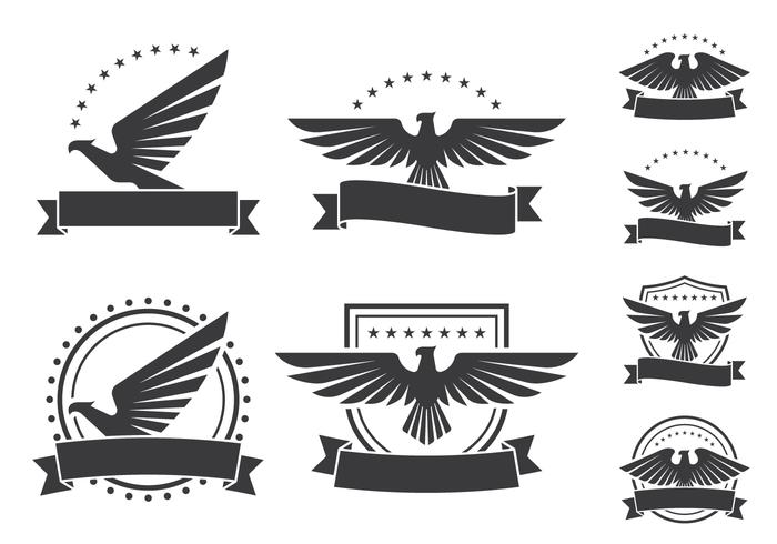 Eagle Emblemen Schild Icons vector