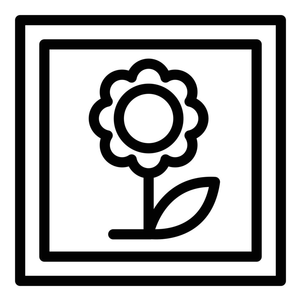 bloem foto camera icoon, schets stijl vector
