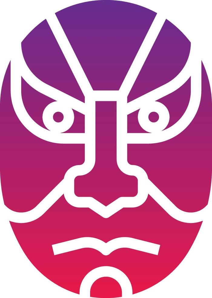kabuki masker acteren dramatisch Japan - solide helling icoon vector