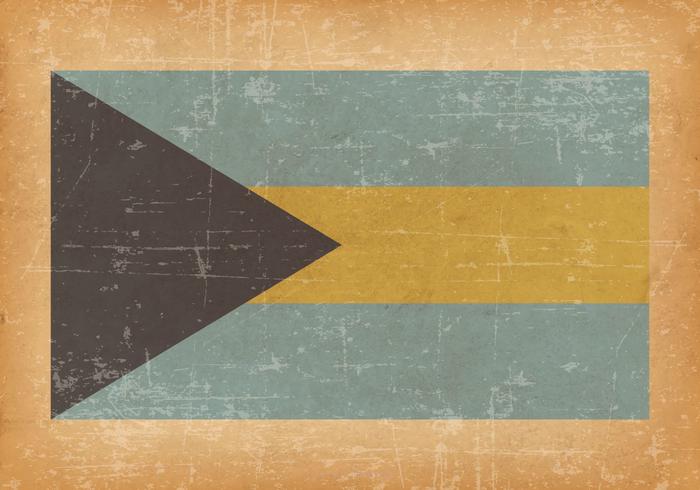 Vlag van de Bahamas Op Oude Grungeachtergrond vector