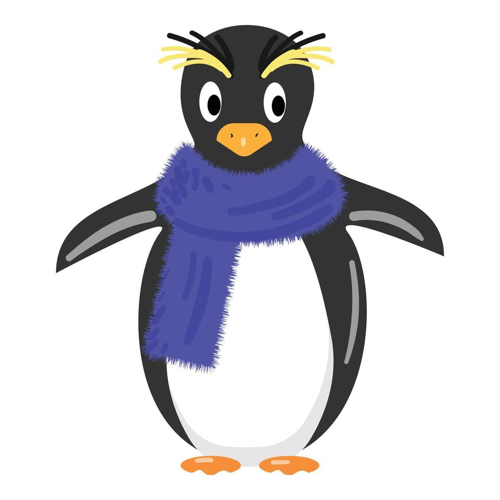 pinguïn met sjaal icoon tekenfilm vector. schattig baby vector