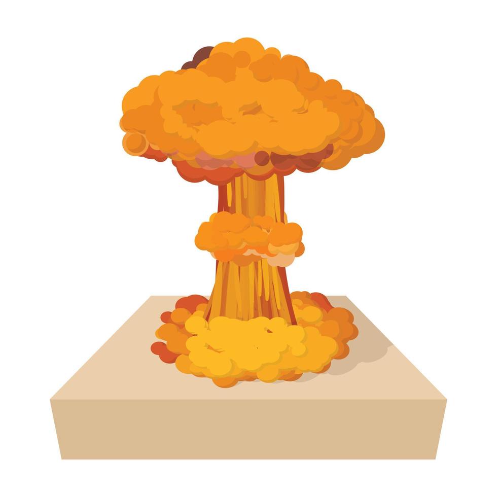 nucleair explosie icoon, tekenfilm stijl vector