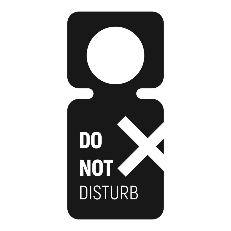 Doen niet invoeren deur label icoon, gemakkelijk stijl vector