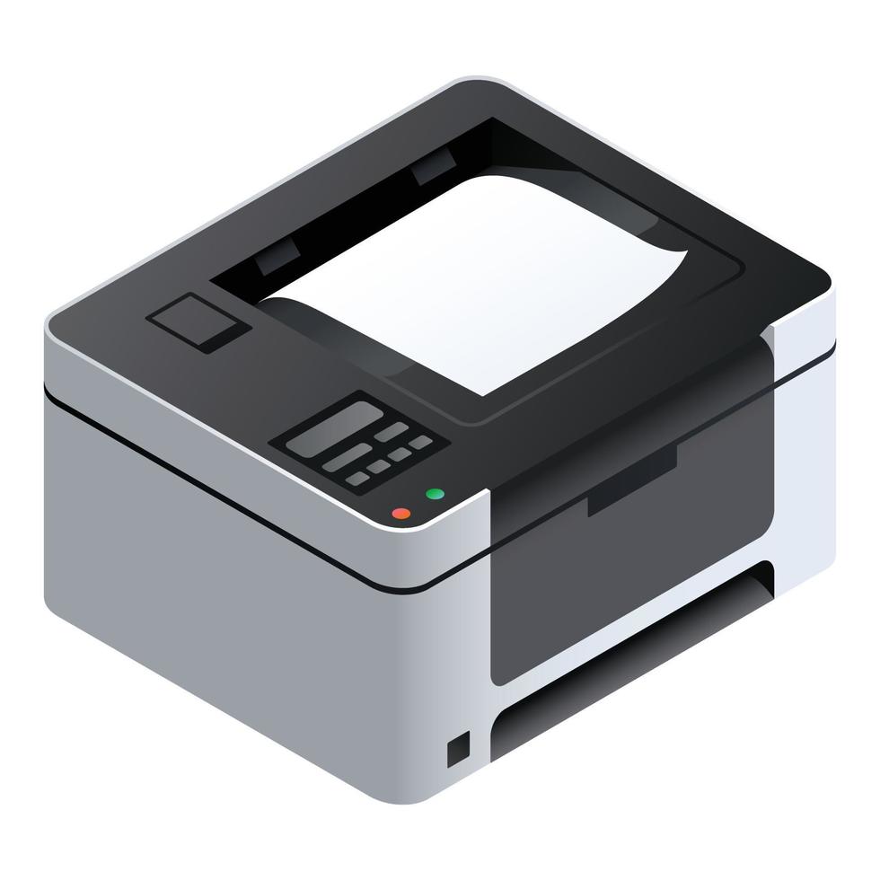 printer icoon, isometrische stijl vector
