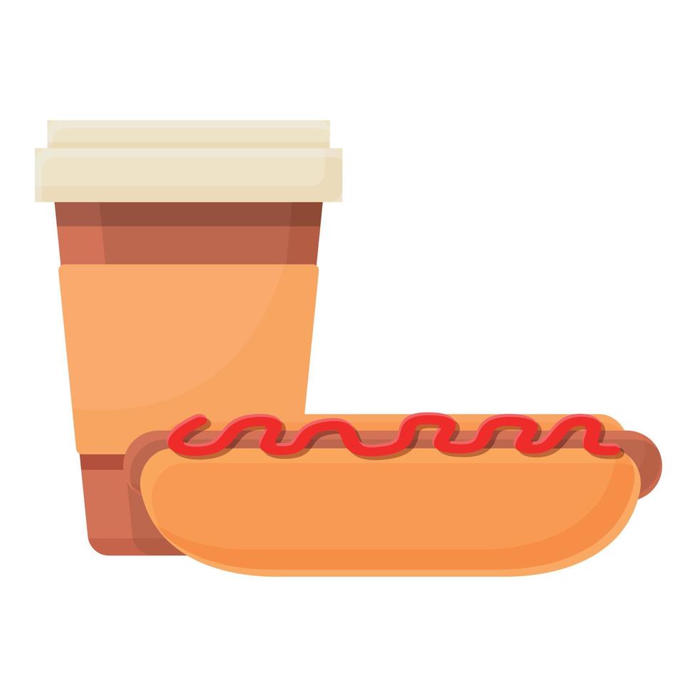 hotdog lunch icoon, tekenfilm stijl vector