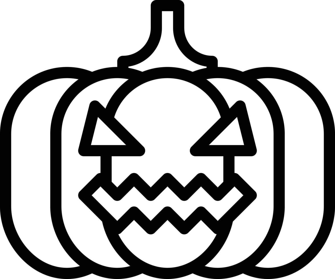 pompoen hoofd verlichting decoratie halloween - schets icoon vector