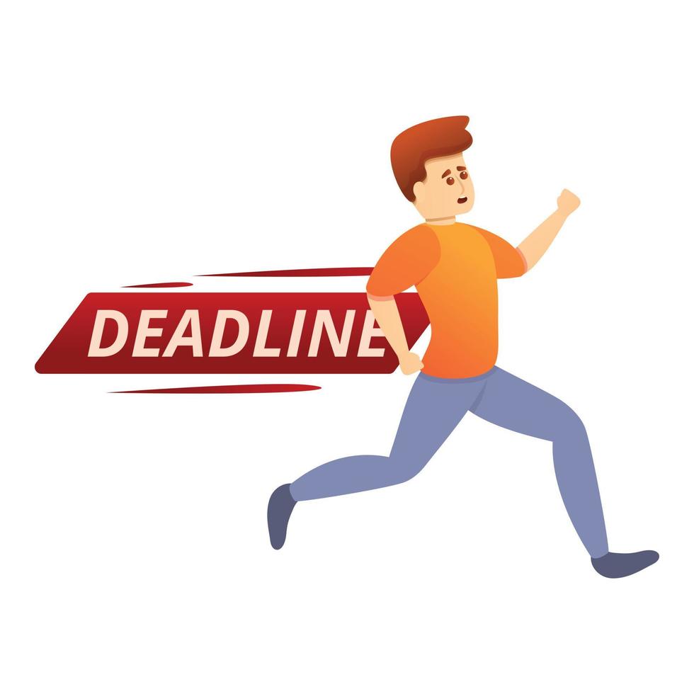 arbeider Aan deadline icoon, tekenfilm stijl vector