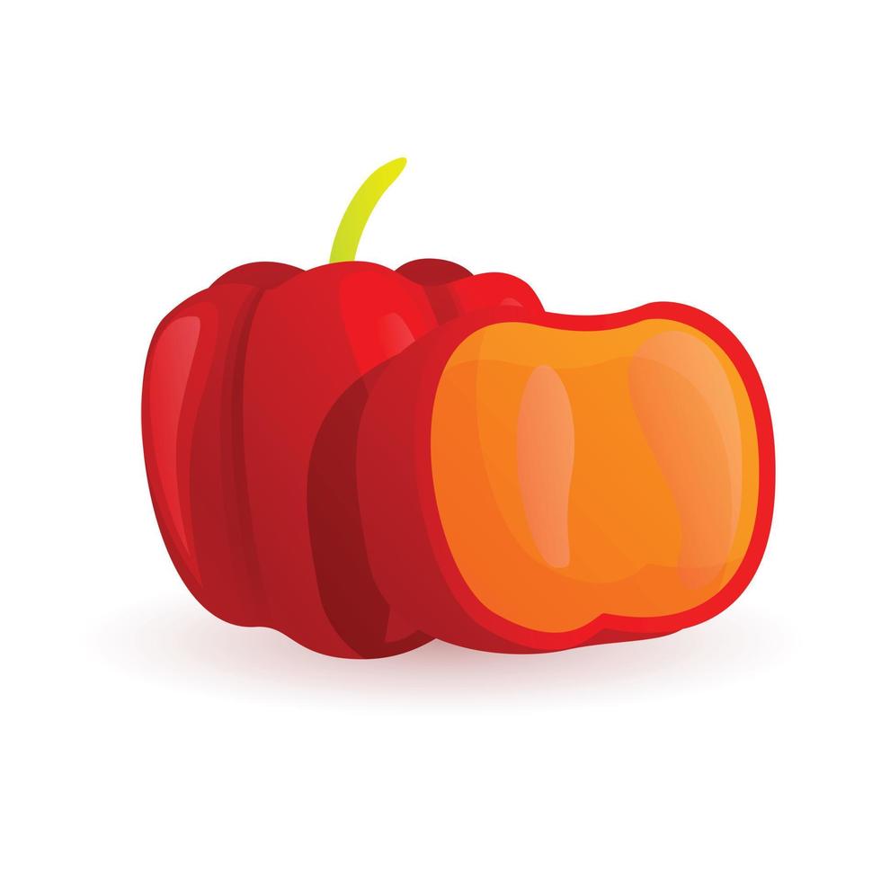 rood paprika icoon, tekenfilm stijl vector