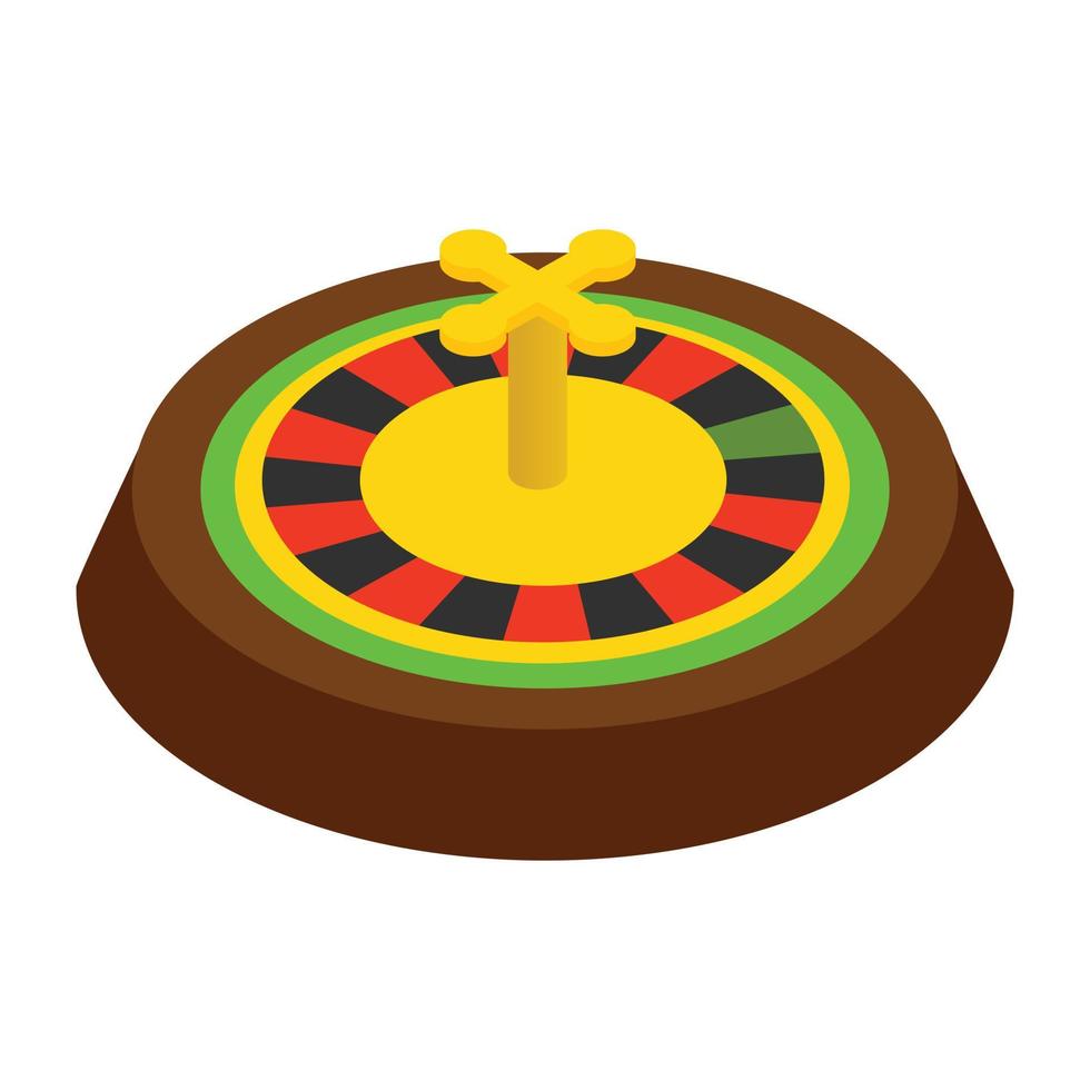 casino symbool, roulette isometrische 3d icoon vector