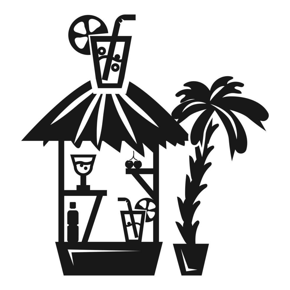 strand cocktail kiosk icoon, gemakkelijk stijl vector