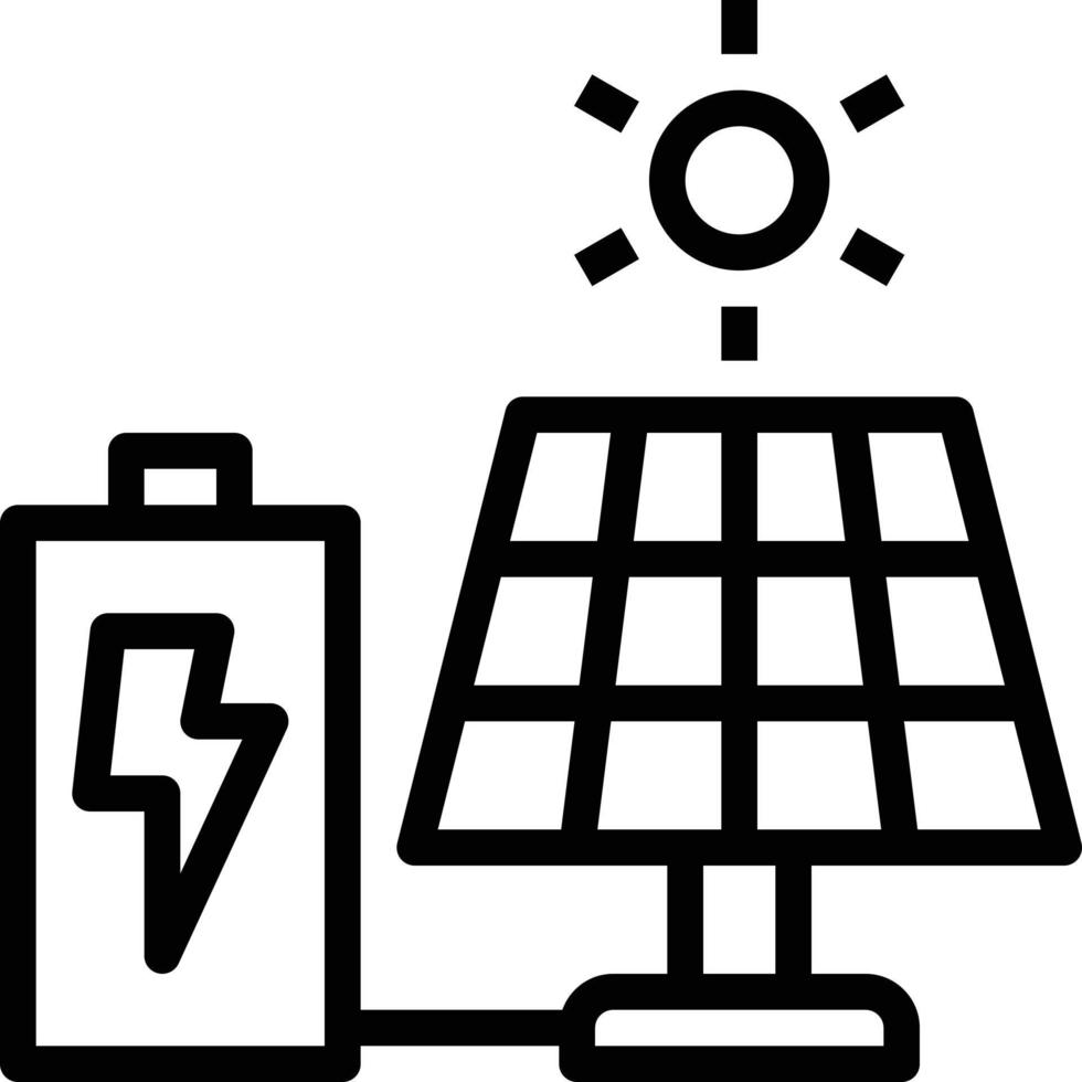 zonne- energie cel macht ecologie - schets icoon vector