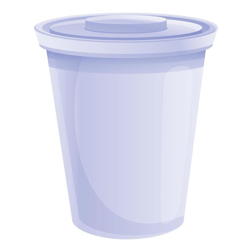 plastic koffie kop icoon, tekenfilm stijl vector