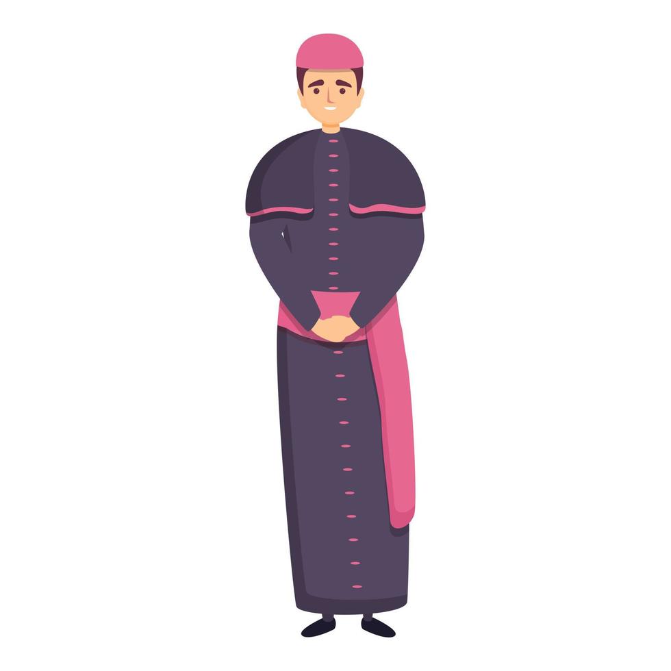 katholicisme priester icoon, tekenfilm stijl vector