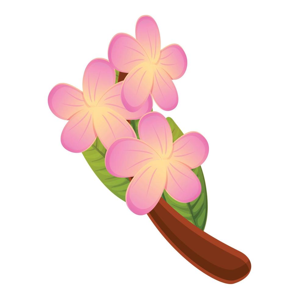 plumeria bundel icoon, tekenfilm stijl vector