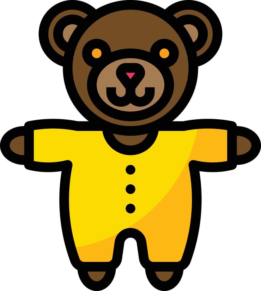 pluche beer teddy baby accessoires - gevulde schets icoon vector