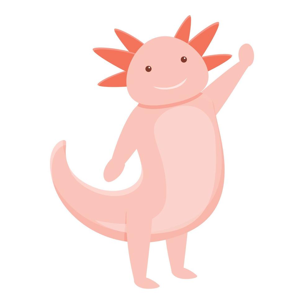 schattig axolotl icoon, tekenfilm stijl vector