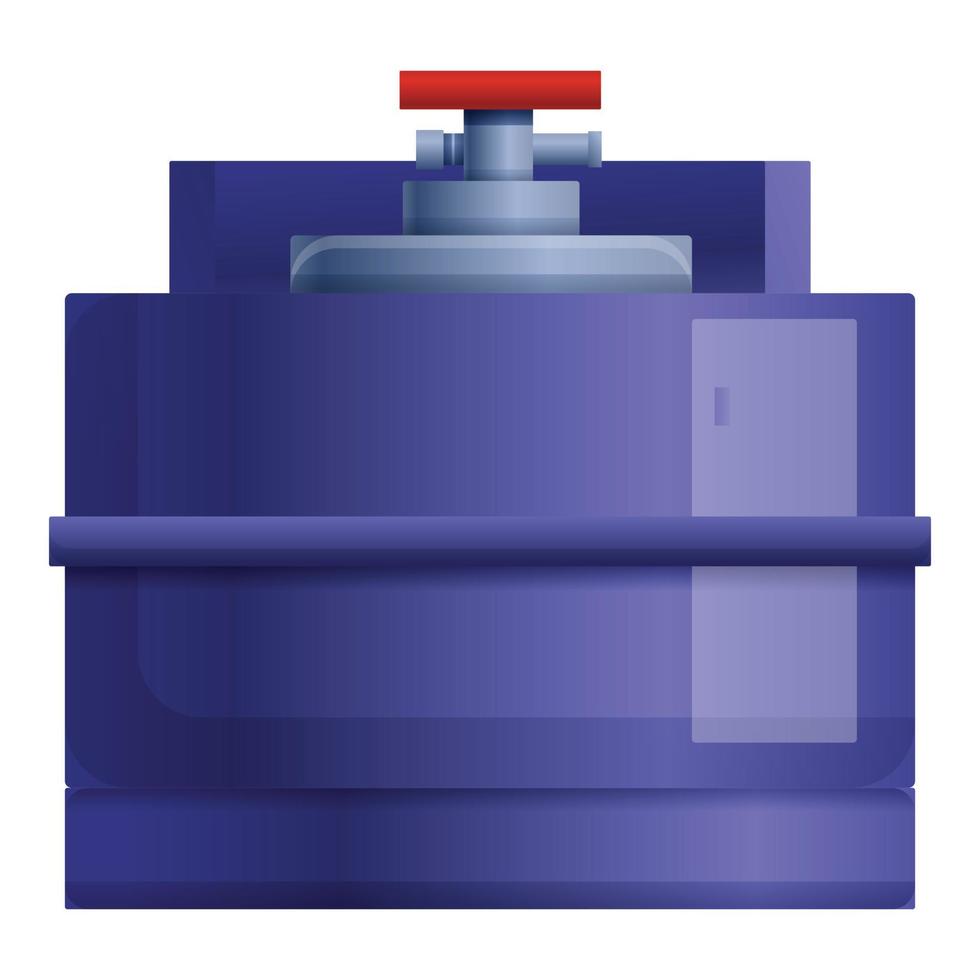 zuurstof gas- cilinder icoon, tekenfilm stijl vector