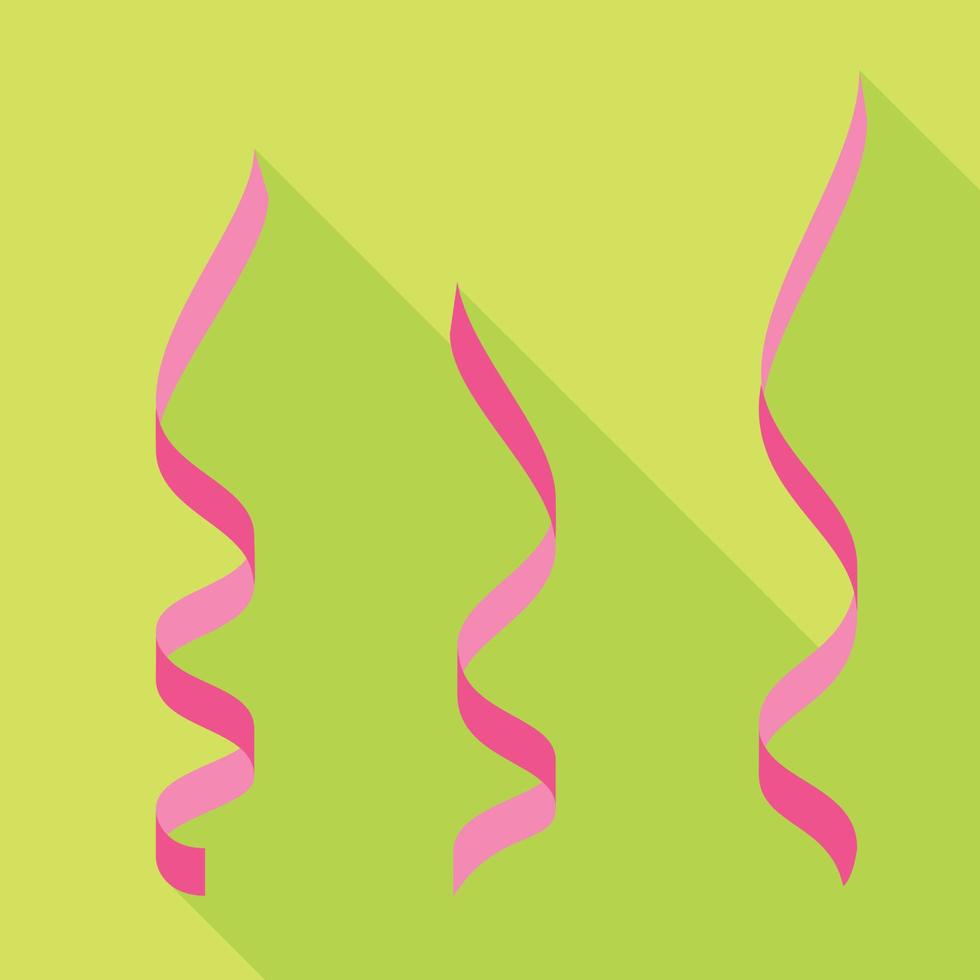 roze serpentijn icoon, vlak stijl vector
