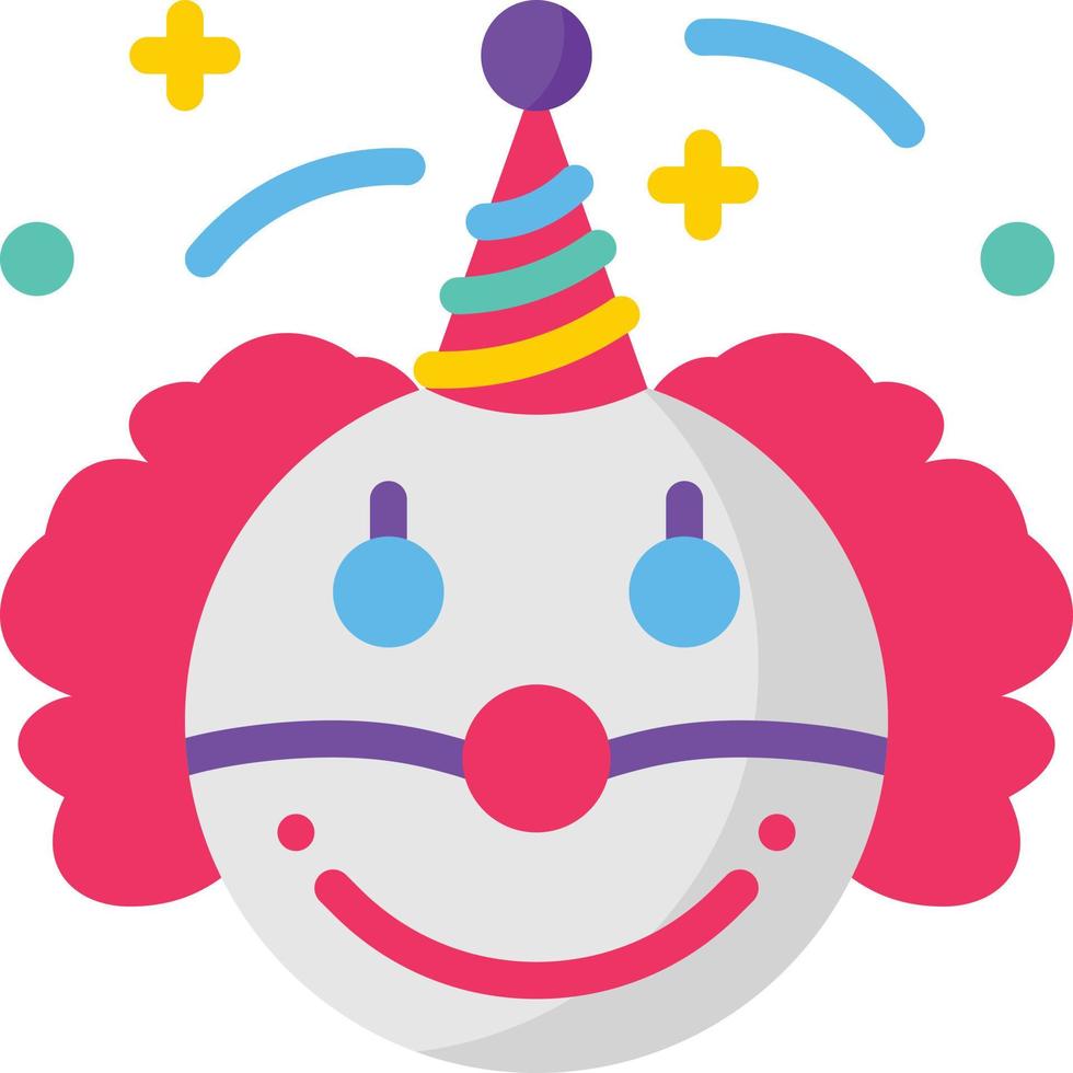clown grappenmaker avatar circus vermaak - vlak icoon vector