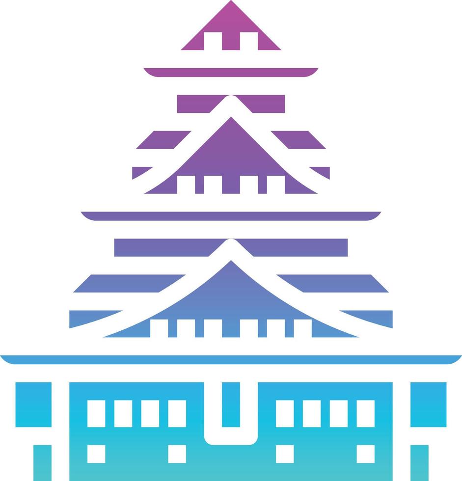 kasteel Osaka Koninklijk paleis Japan - solide helling icoon vector