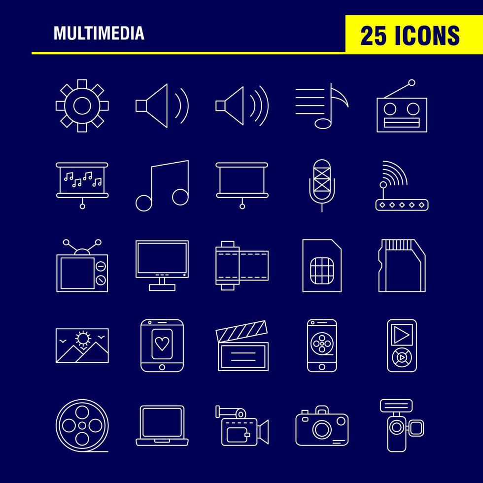 multimedia lijn icoon voor web afdrukken en mobiel uxui uitrusting zo net zo uitrusting in stand houden instelling gereedschap aanpassing spreker computer hardware pictogram pak vector