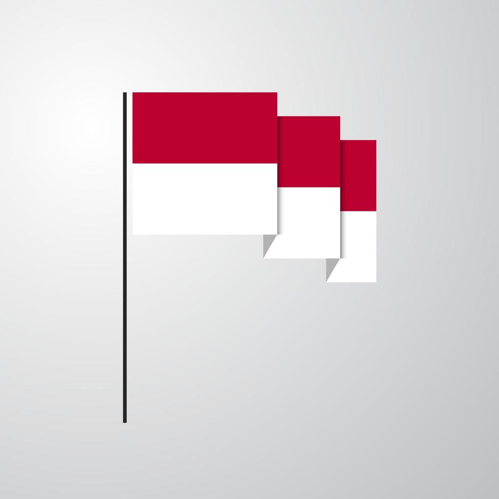 Indonesië golvend vlag creatief achtergrond vector