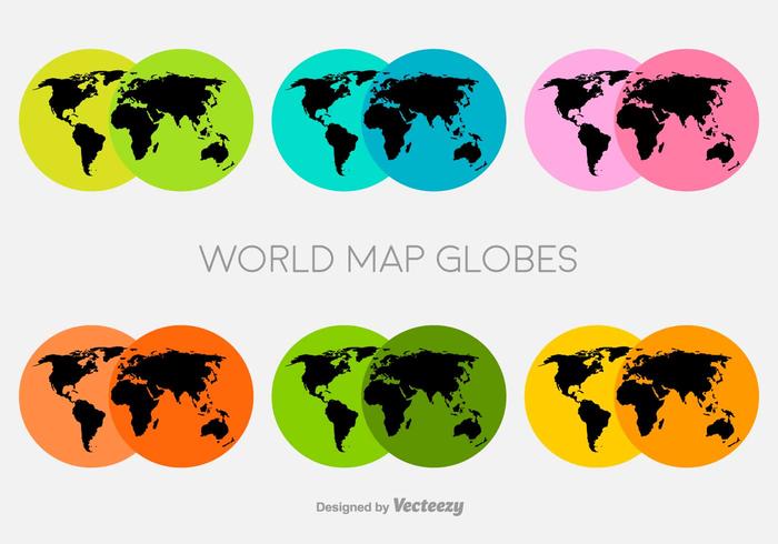 Vector Colorful World Map Icons