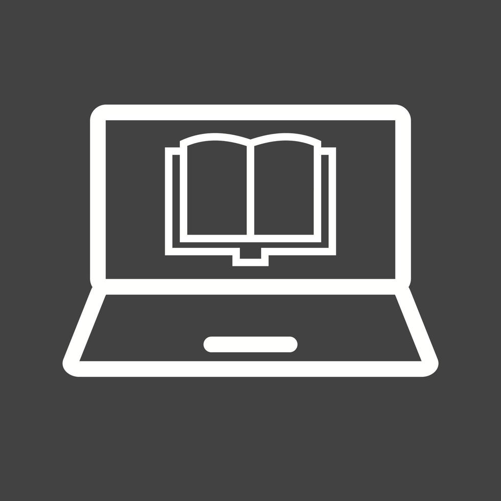 lezen boek Aan laptop lijn omgekeerd icoon vector