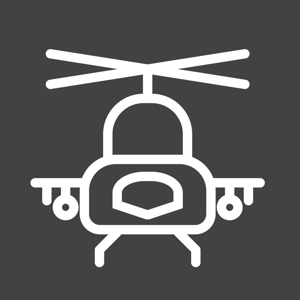 leger helikopter lijn omgekeerd icoon vector