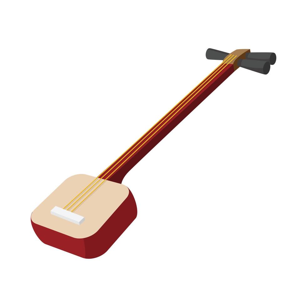 shamisen icoon, tekenfilm stijl vector